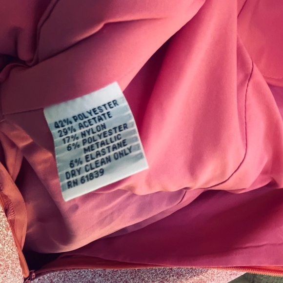 $720 Rickie Freeman by Teri Jon Women's Pink Metallic One-Shoulder Dress Size 4 - Picture 10 of 16